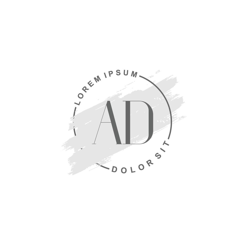 eerste advertentie minimalistische logo met borstel, eerste logo voor handtekening, bruiloft, mode, bloemen en botanisch. vector