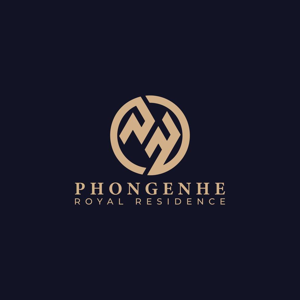 abstract eerste brief pr of rp logo in gouden bruin kleur geïsoleerd in zwart achtergrond toegepast voor hotel en residentie bedrijf logo ook geschikt voor de merken of bedrijven hebben eerste naam rp. vector