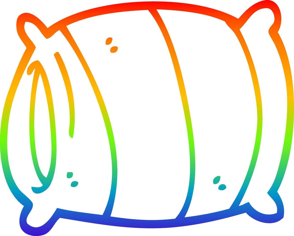 regenbooggradiënt lijntekening cartoon kussen vector