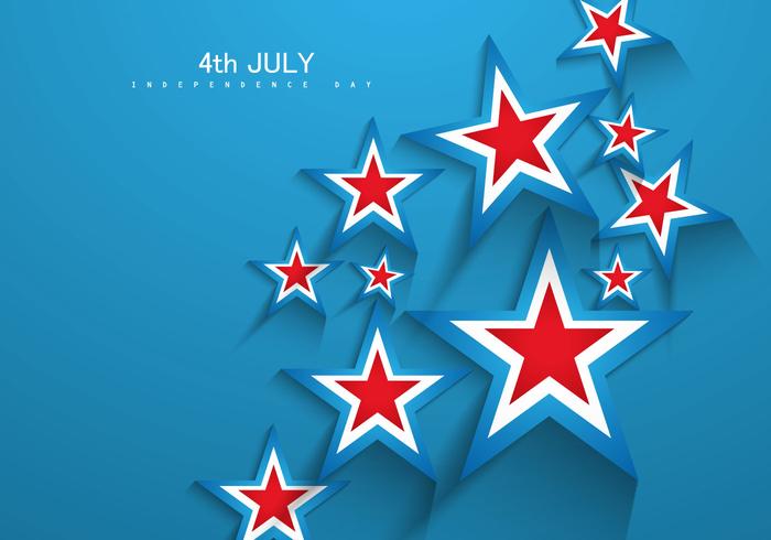 4de juli kaart van de onafhankelijkheidsdag met sterren vector