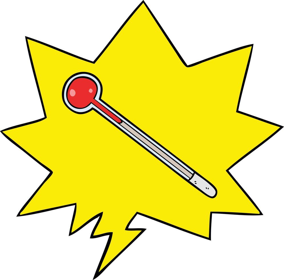 cartoom thermometer en toespraak bubbel vector