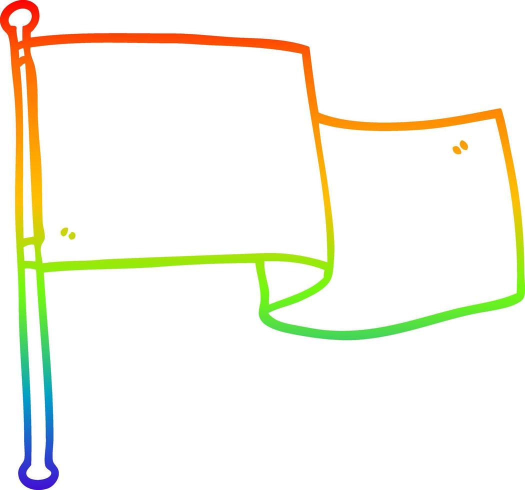 regenbooggradiënt lijntekening cartoon witte vlag zwaaien vector