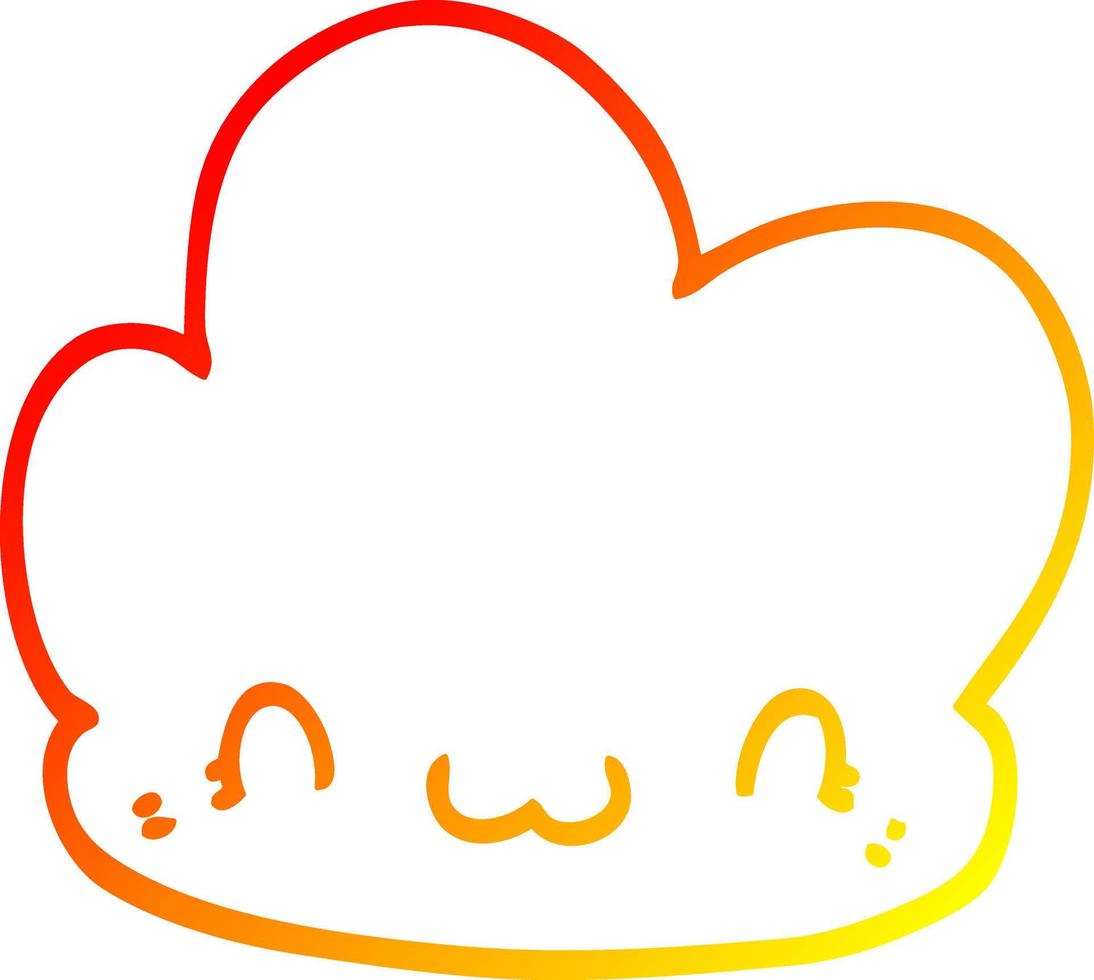 warme gradiënt lijntekening cartoon wolk vector