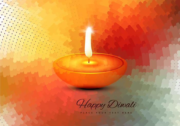 Religieuze Happy Diwali Vector Kaart