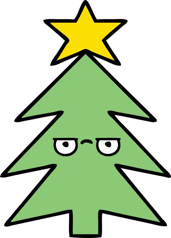 schattige cartoon kerstboom vector