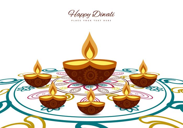 Wenskaart Voor Diwali Festival vector