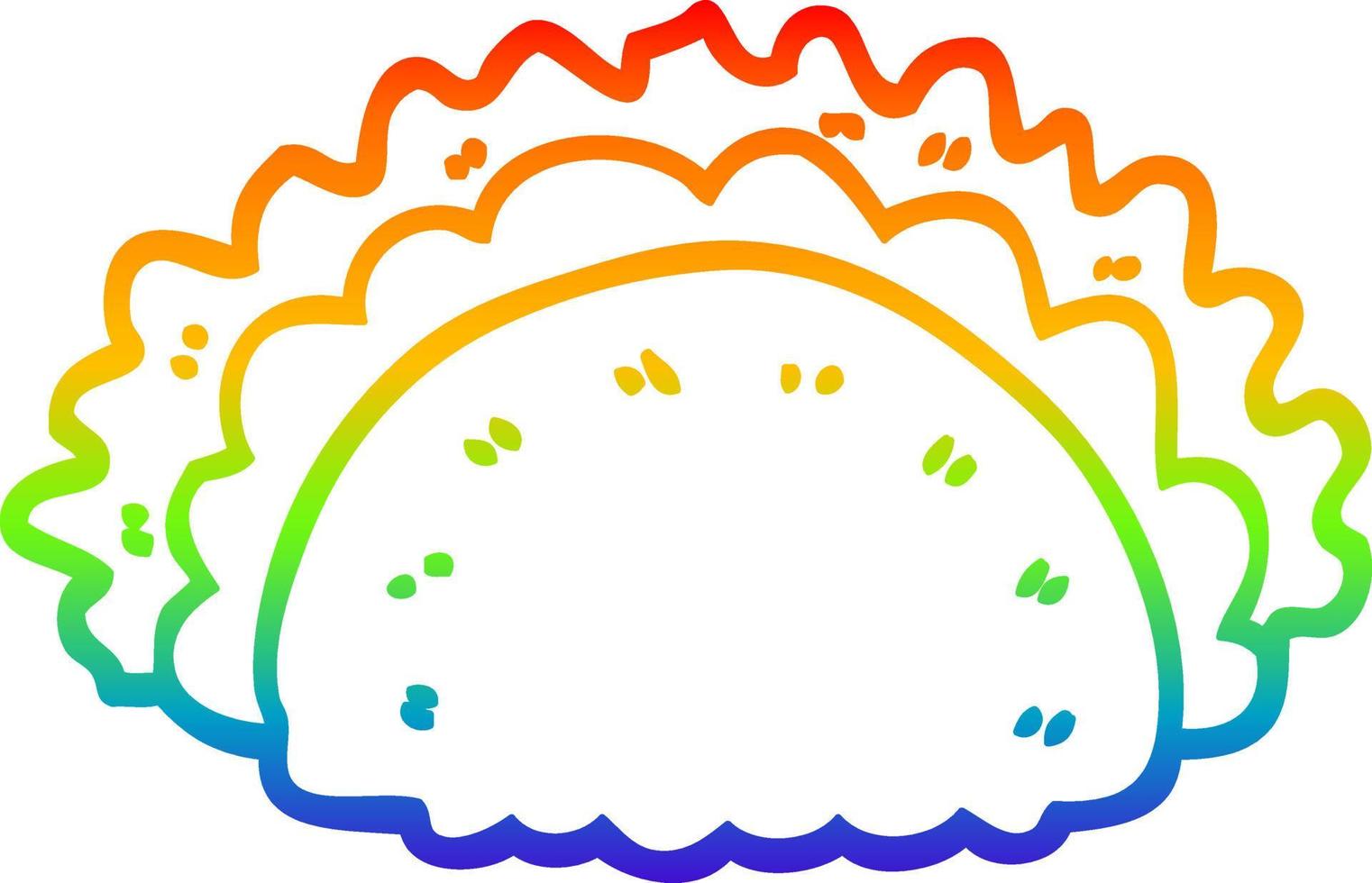 regenboog helling lijn tekening tekenfilm gezond taco vector