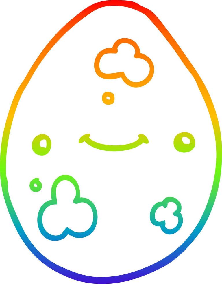 regenbooggradiënt lijntekening cartoon ei vector