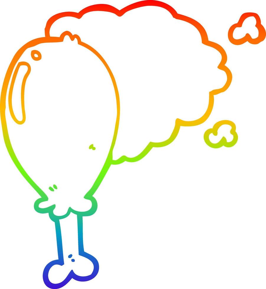 regenbooggradiënt lijntekening cartoon kippenpoot vector