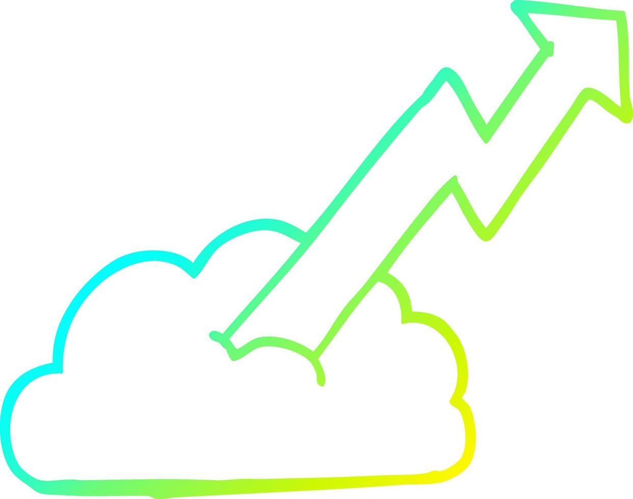 koude gradiënt lijntekening cartoon zakelijke groei pijl vector