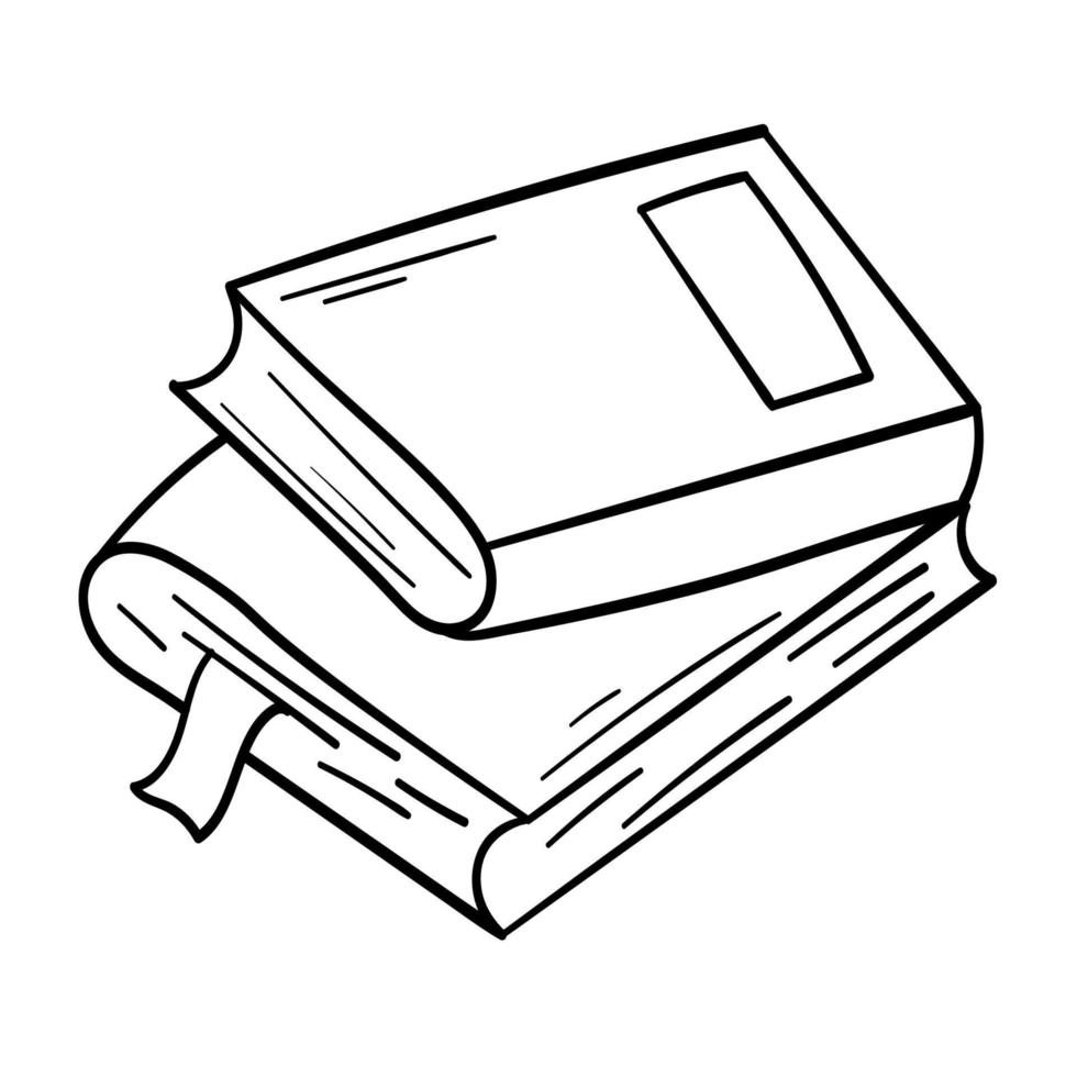 tekening sticker boek met bladwijzer vector