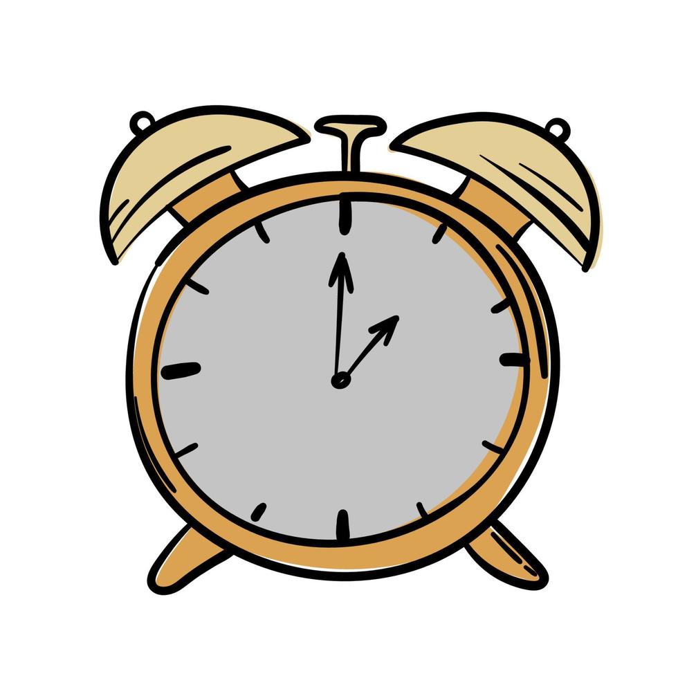 tekening gemakkelijk alarm klok sticker vector