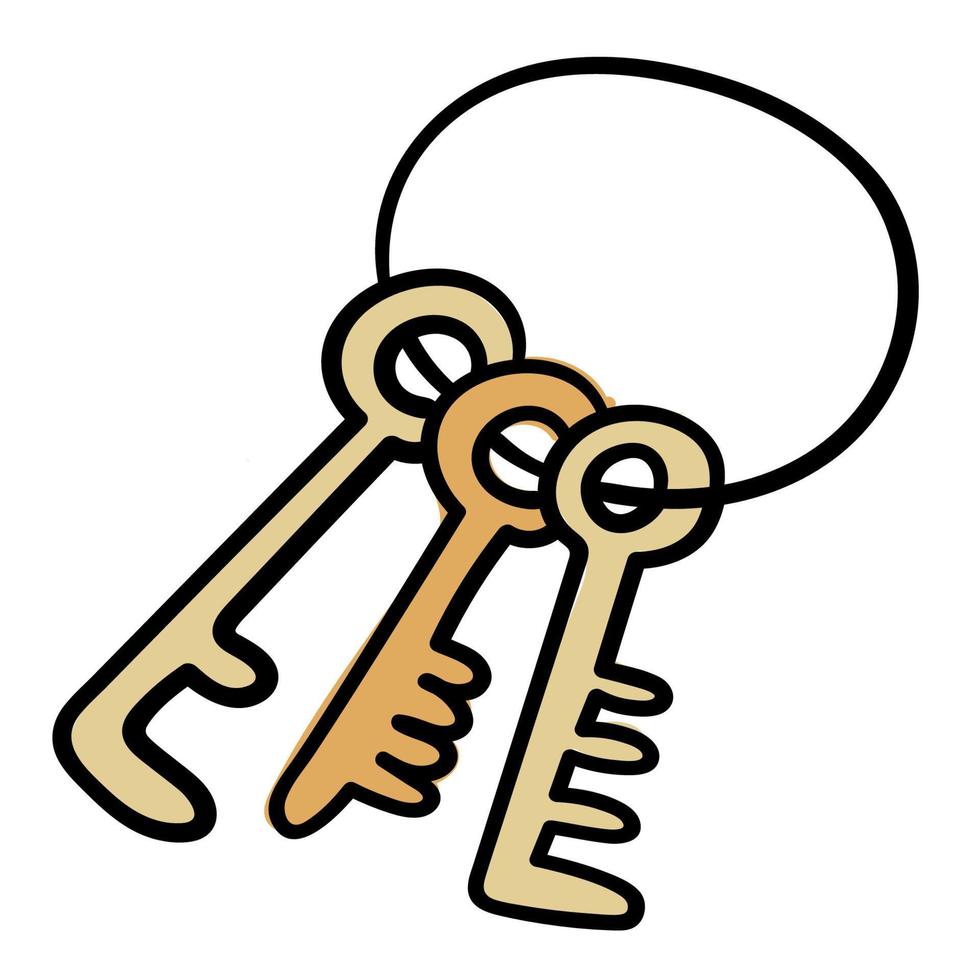 tekening sticker bundel van oud sleutels vector