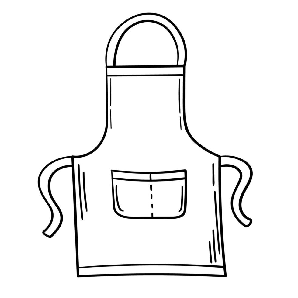 tekening sticker Koken chef schort vector
