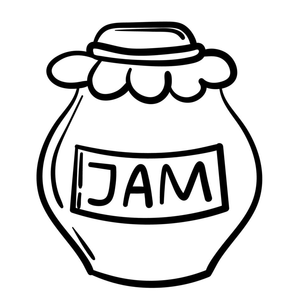 tekening sticker pot van eigengemaakt jam vector