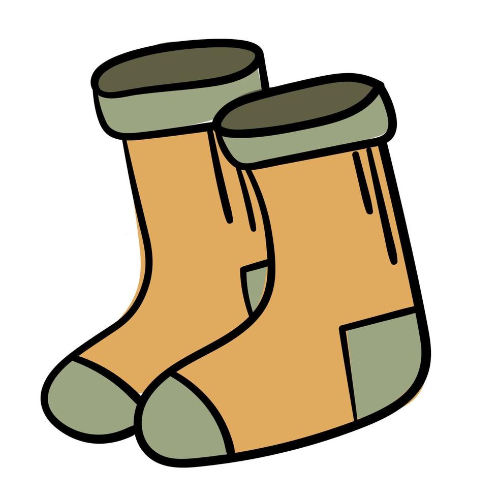 tekening sticker schattig warm sokken vector