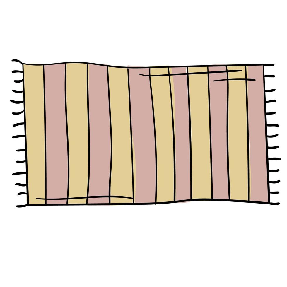tekening sticker oud warm gevouwen deken vector