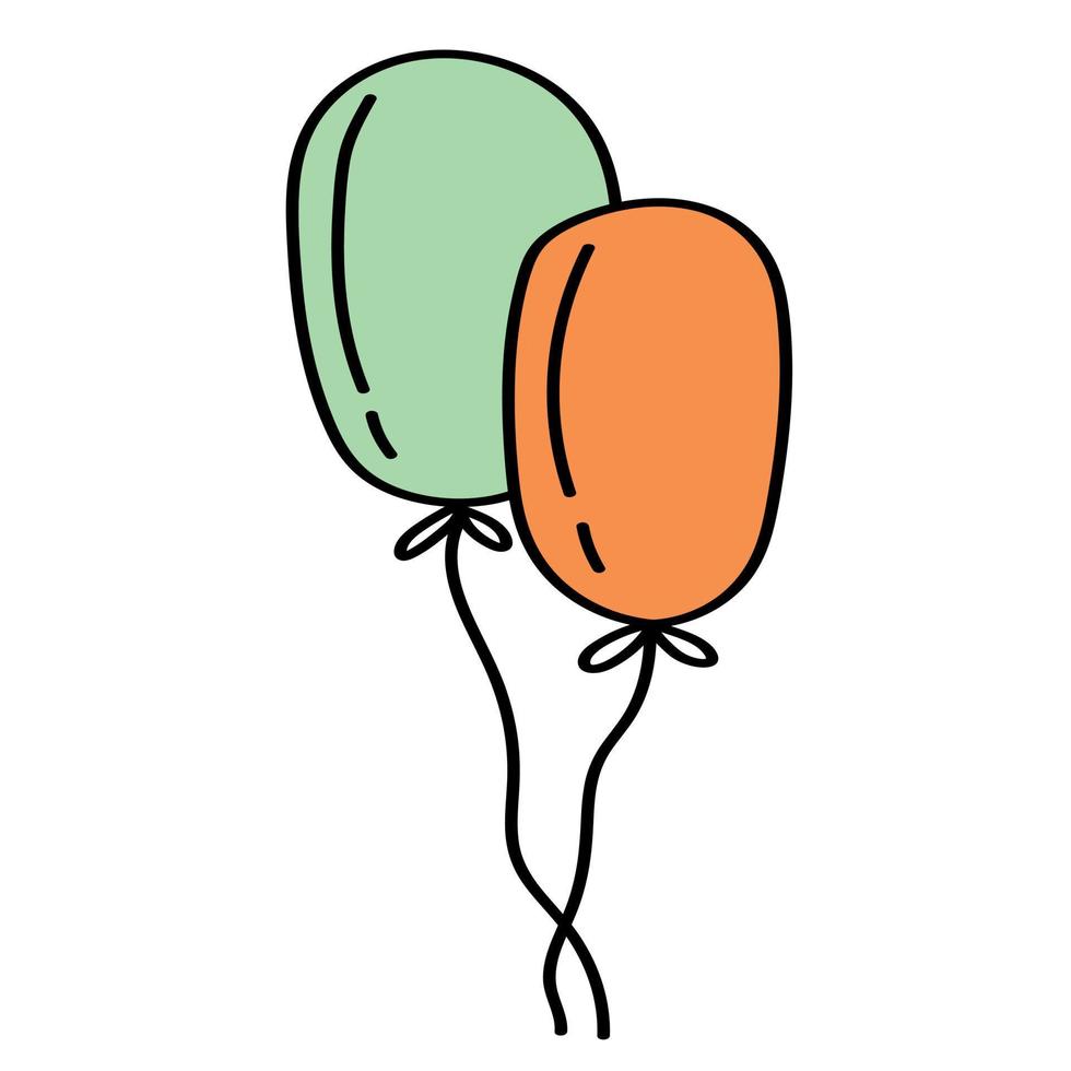 tekening sticker met tekenfilm ballon vector