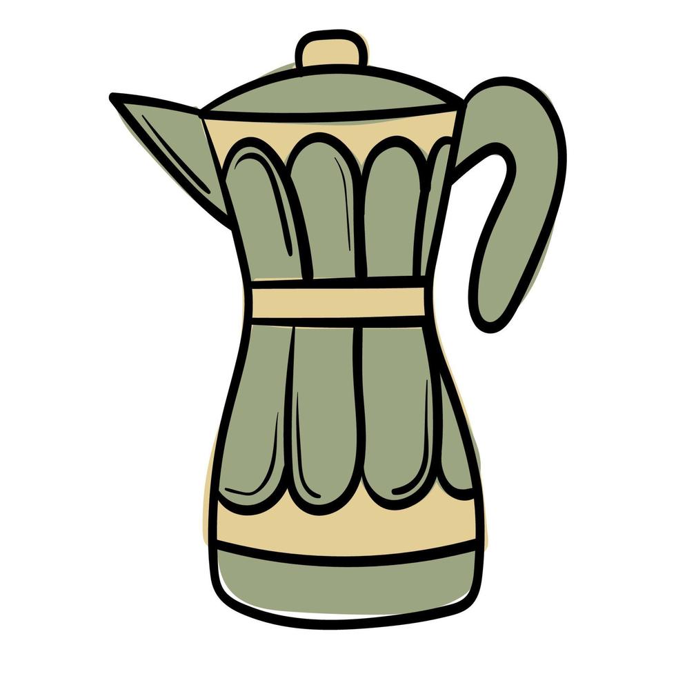 tekening sticker met geiser koffie maker vector