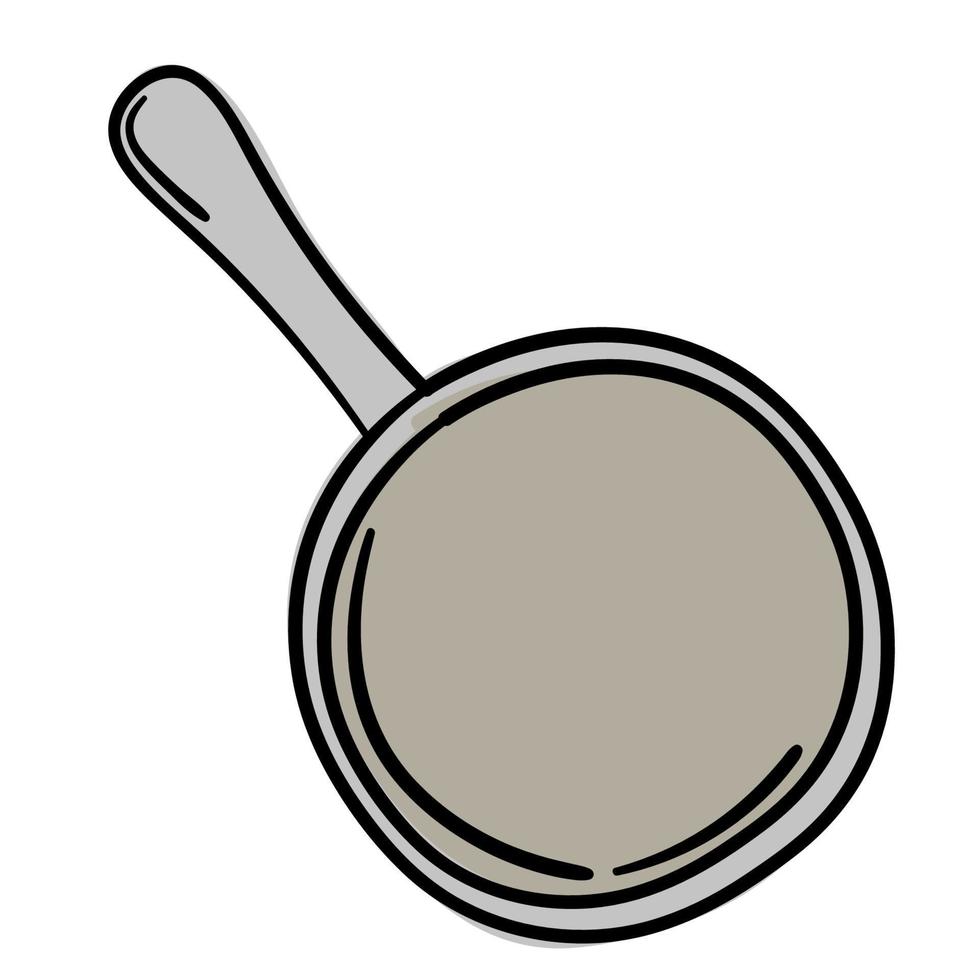 tekening sticker frituren pan voor Koken ontbijt Bij huis vector