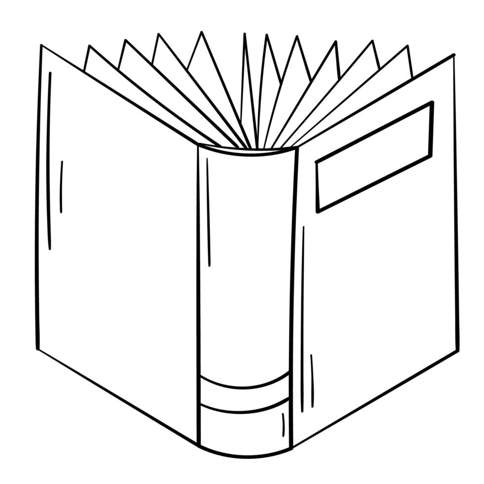 tekening sticker boek met bladwijzer vector