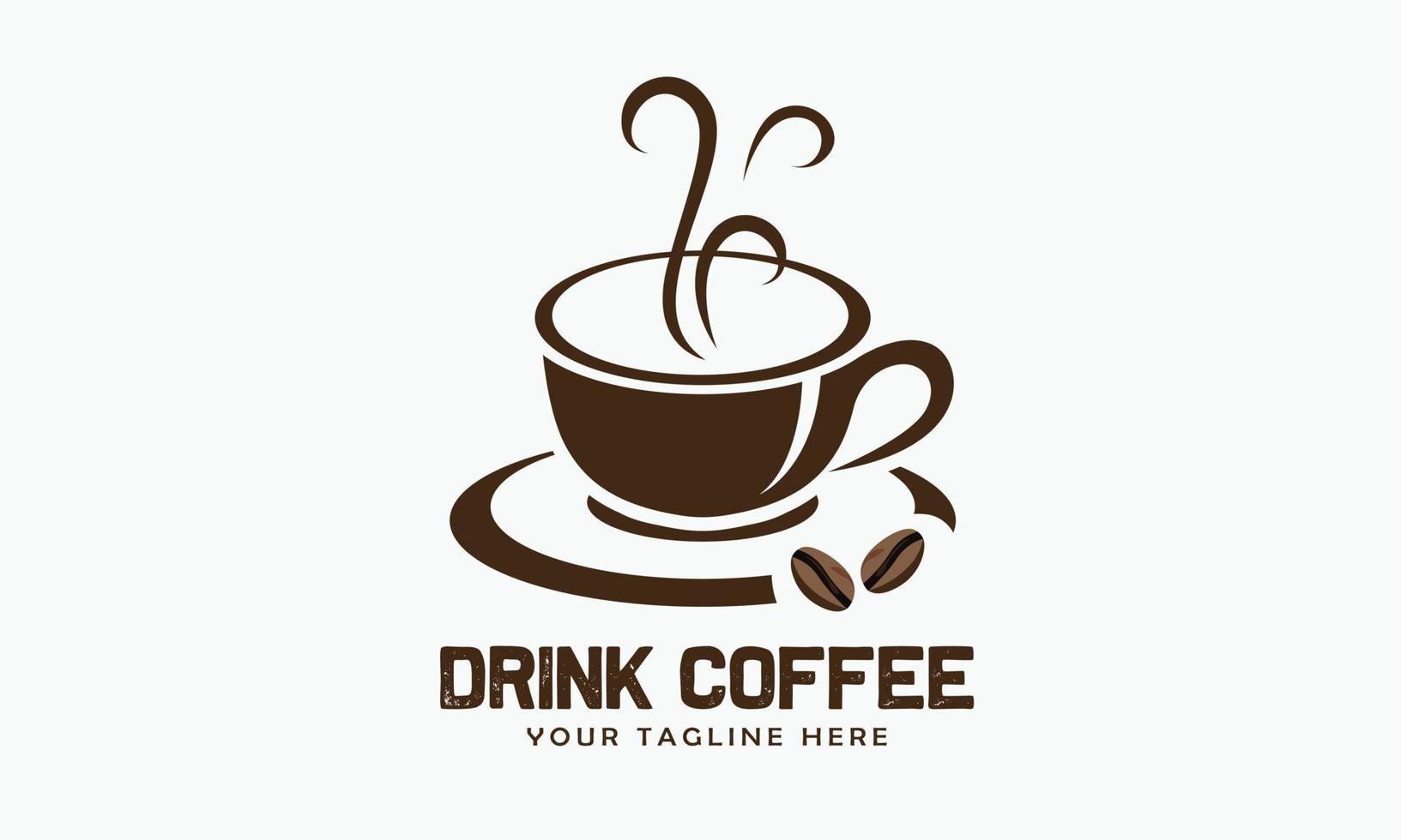 drinken koffie winkel logo sjabloon vector illustratie van een zoet koffie logo