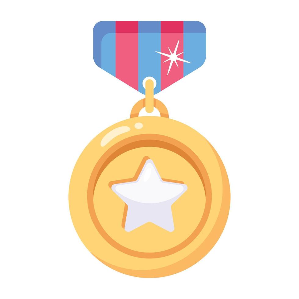 een medaille icoon in vlak ontwerp vector