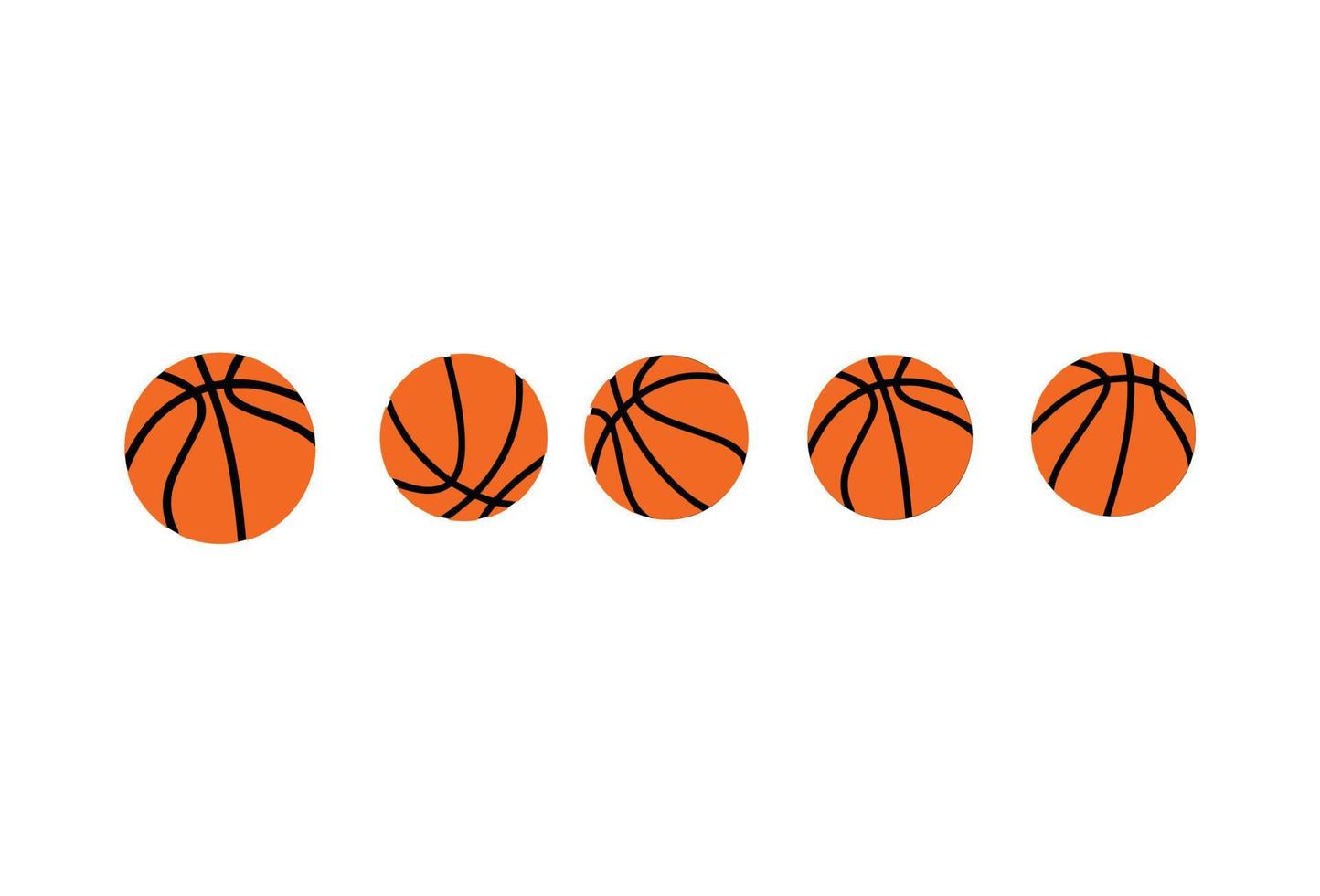 basketbal oranje pictogrammen vector ontwerp