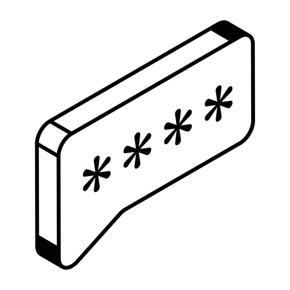 modieus isometrische lijn icoon van wachtwoord vector