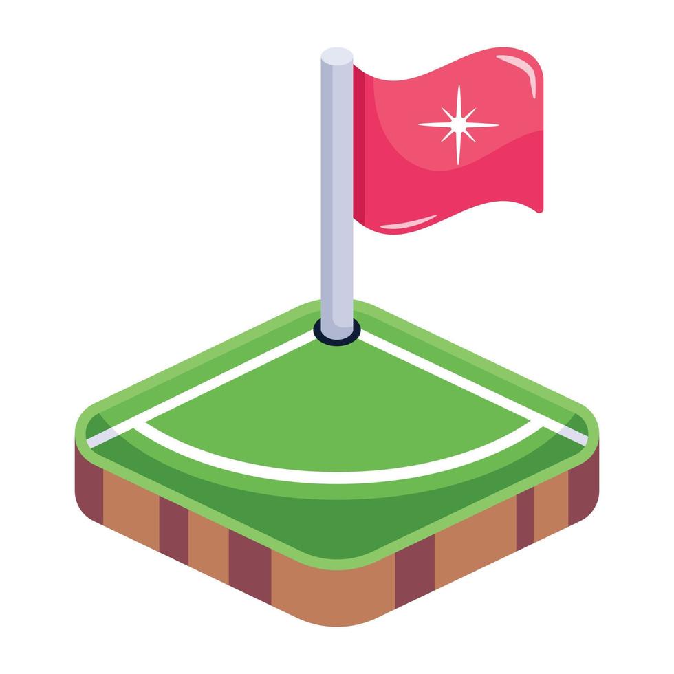 modern golf Cursus vlak icoon downloaden vector