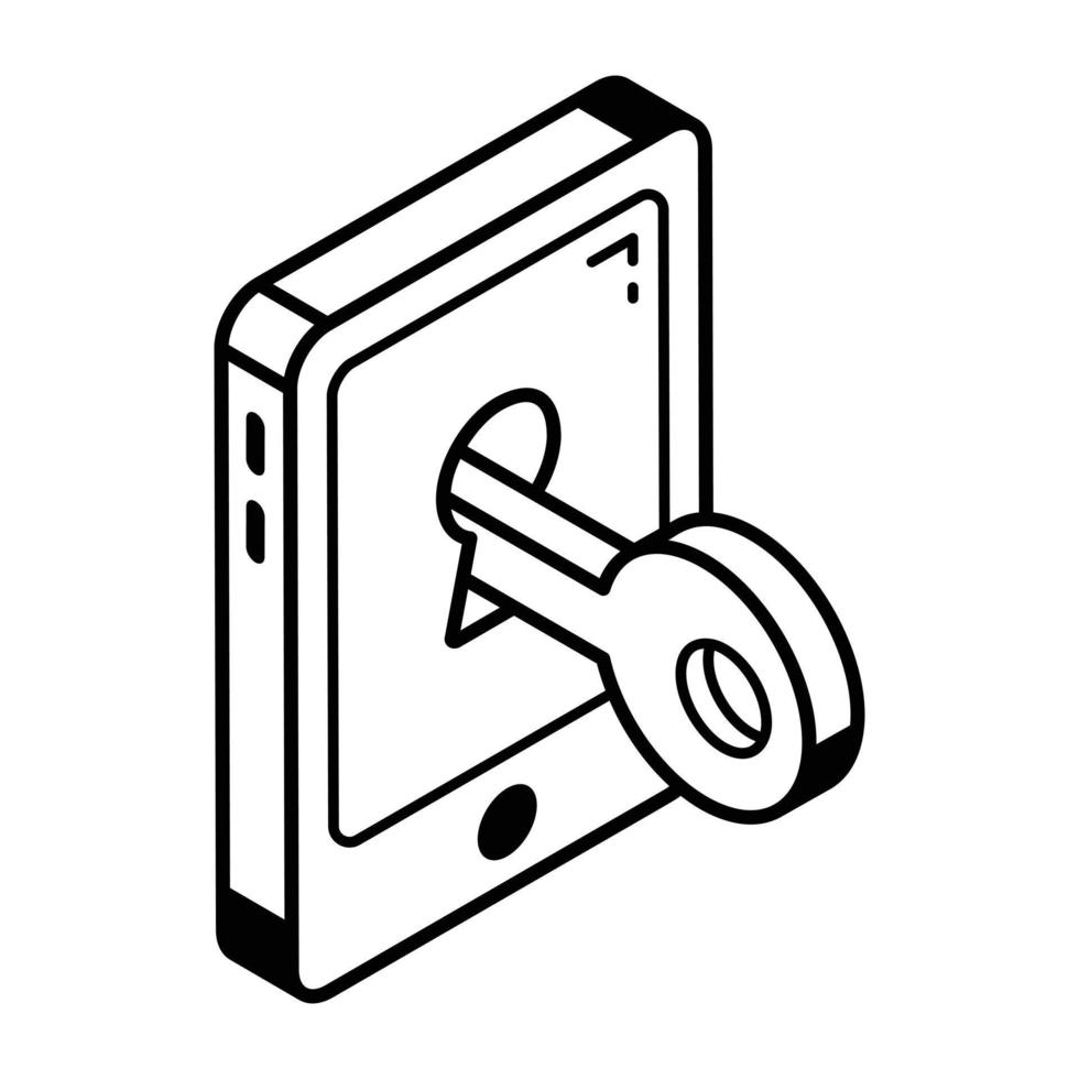 een wachtwoord isometrische icoon in bewerkbare formaat vector