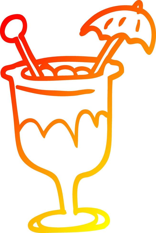 warme gradiënt lijntekening cartoon cocktail vector