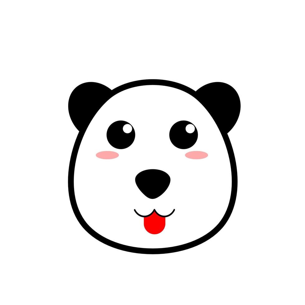 schattig baby panda. baby panda gezicht. logo van baby panda. vector