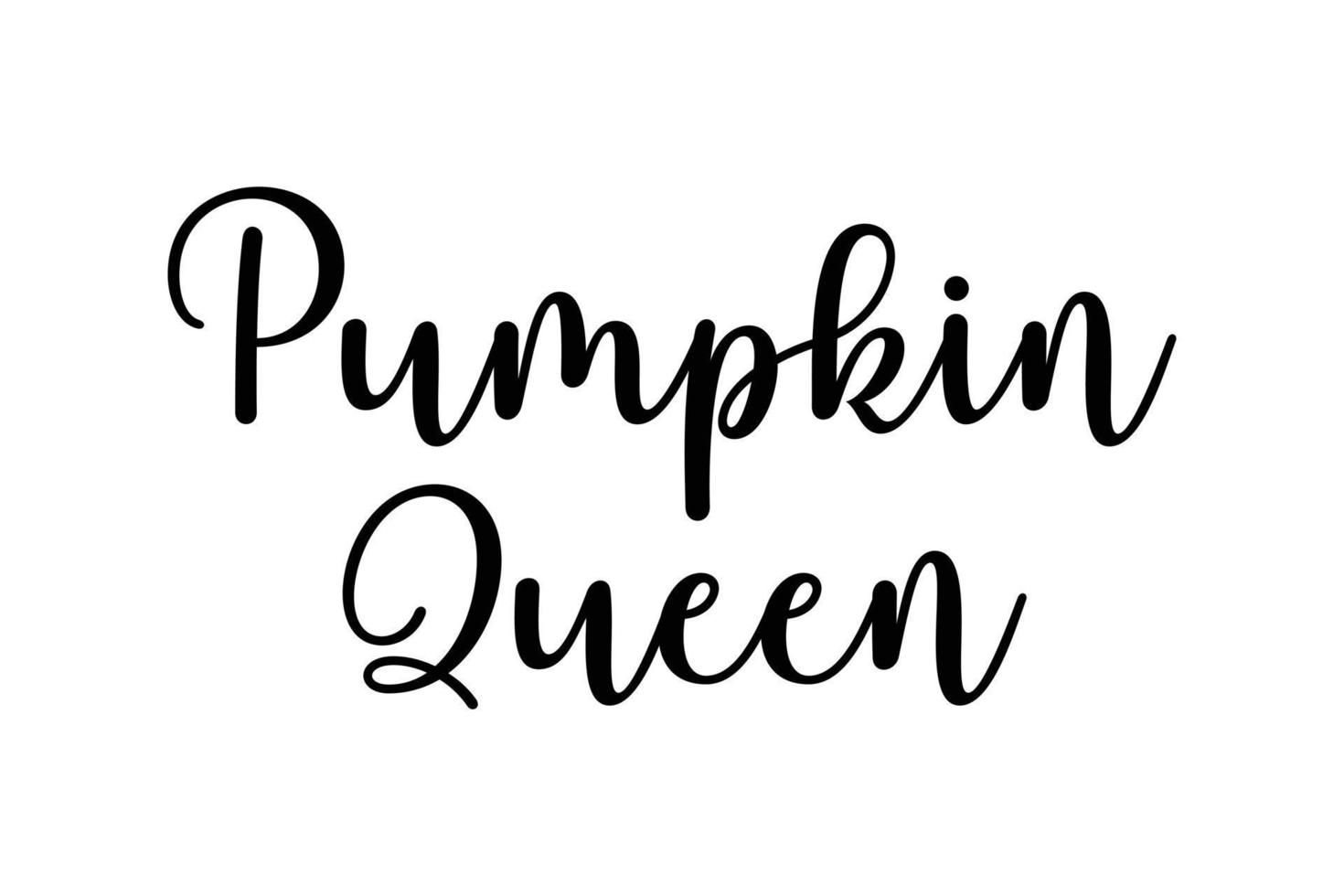 pompoen koningin. schattig vallen zwart inkt schoonschrift belettering. vector illustratie met script tekst seizoensgebonden citaat voor t overhemd afdrukken, poster ontwerp decoratie