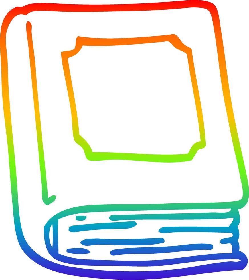 regenboog gradiënt lijntekening cartoon oud boek vector