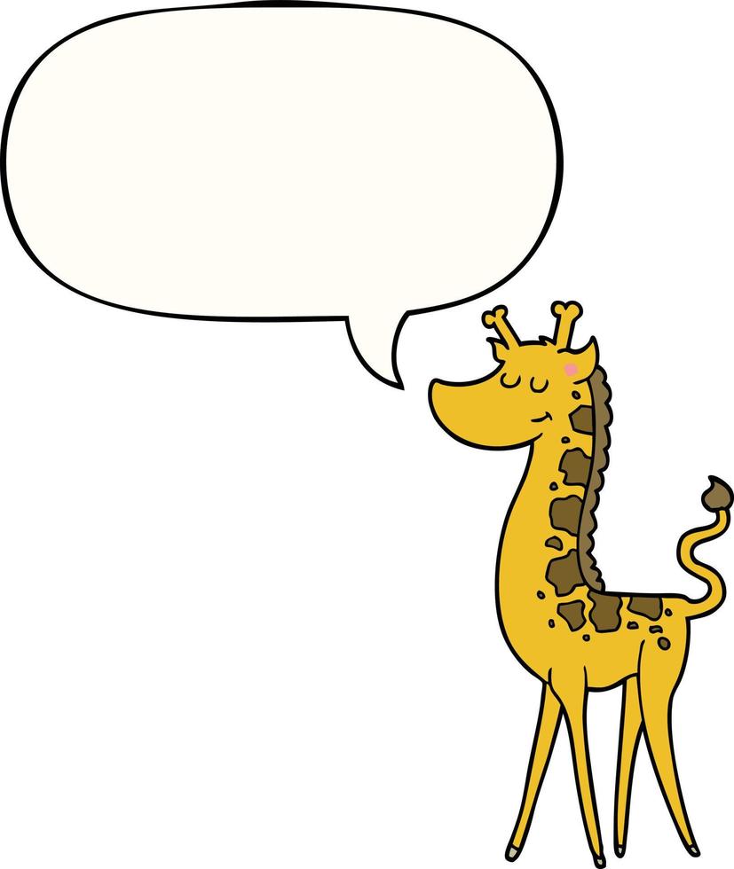 cartoon giraf en tekstballon vector