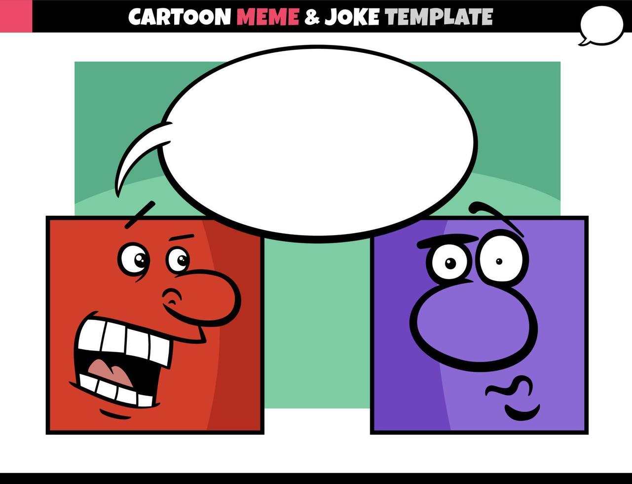 tekenfilm meme sjabloon met grappig tekens vector