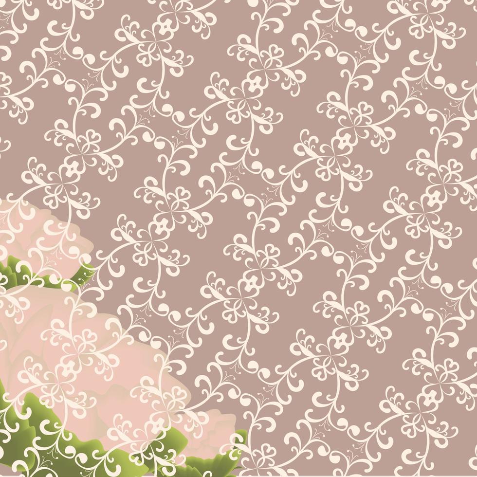 bruiloft stijl scrapbooking papier in vuil Purper kleur met wit ornamentiek vector