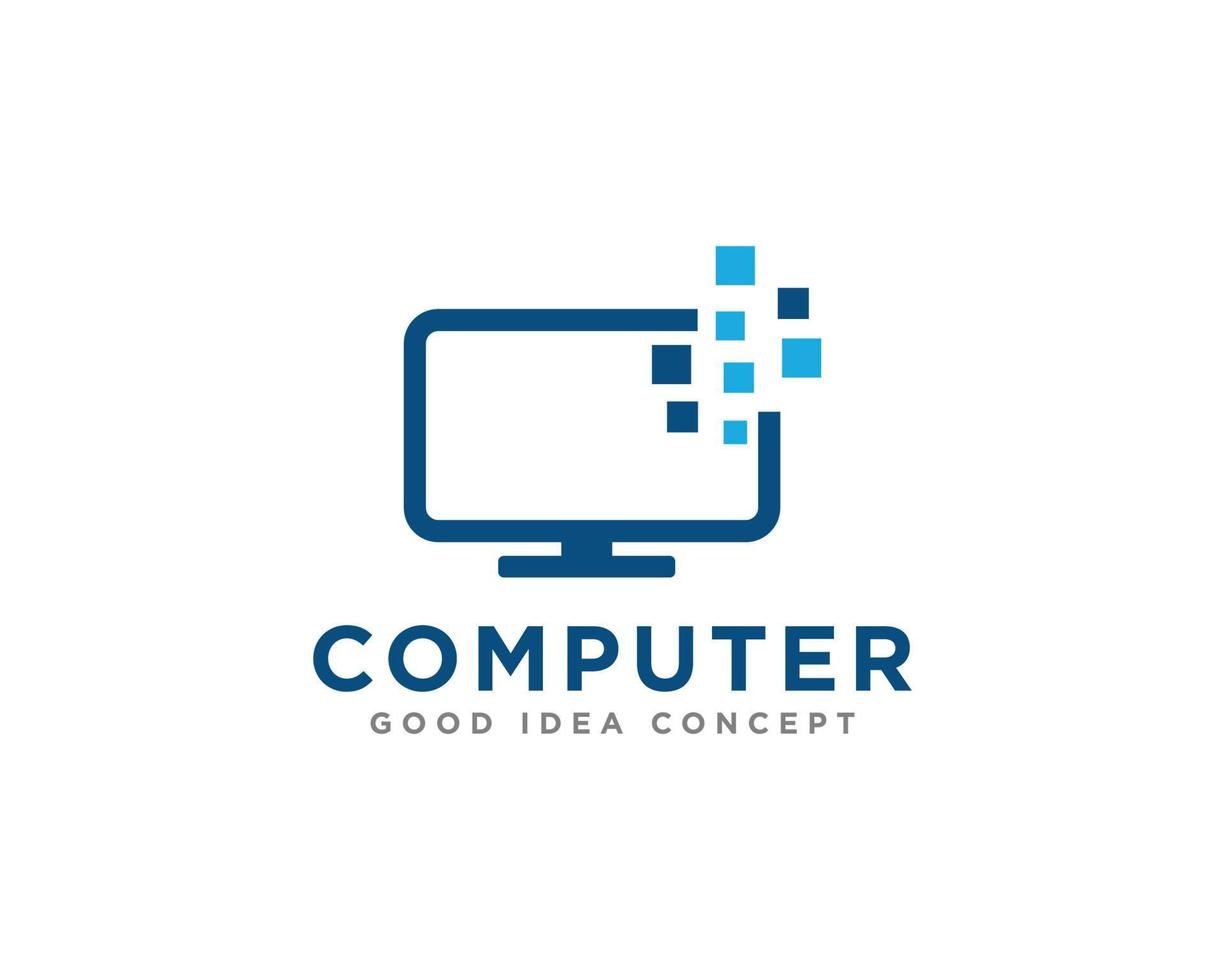 computer technologie logo icoon ontwerp vector