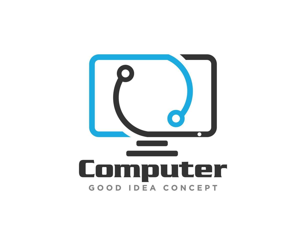 computer technologie logo icoon ontwerp vector