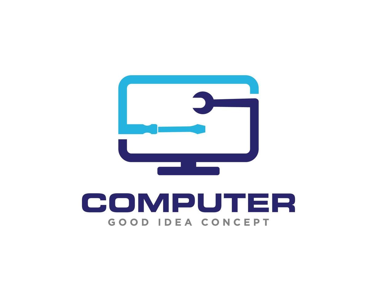 computer technologie logo icoon ontwerp vector