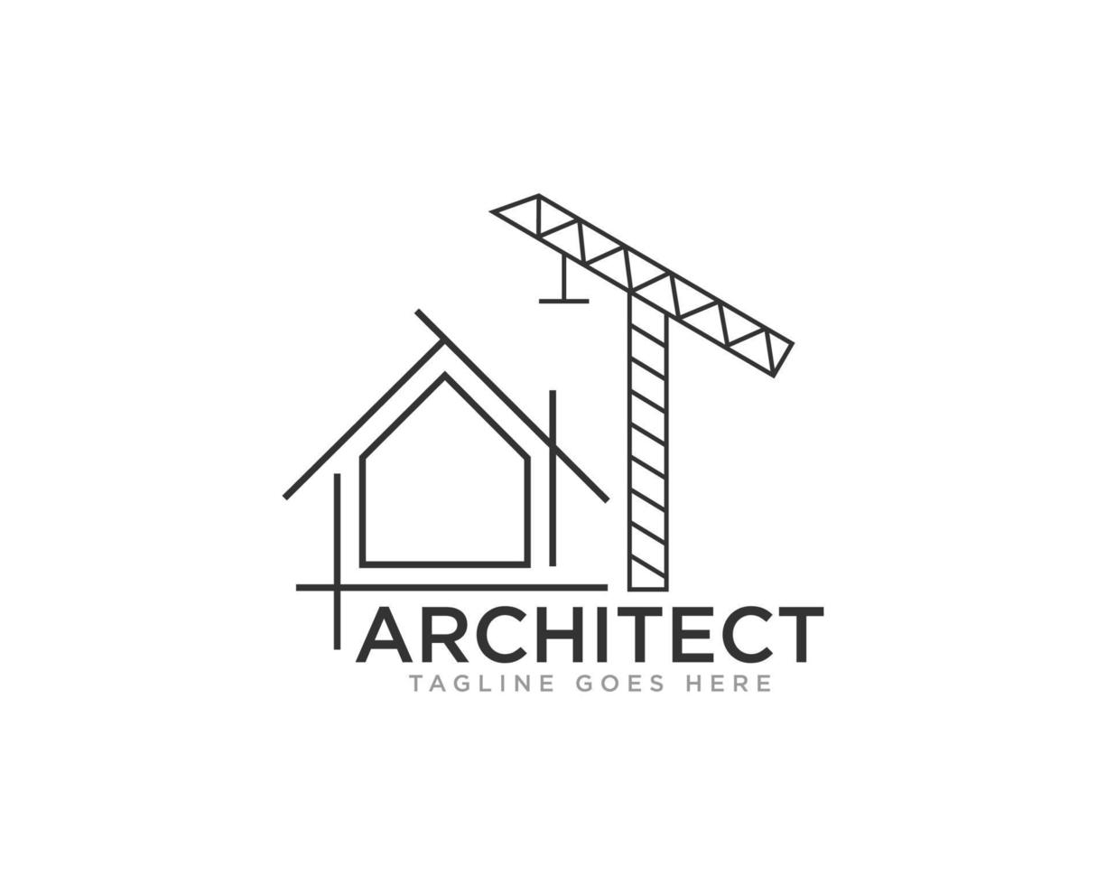 architect bouw logo ontwerp vector