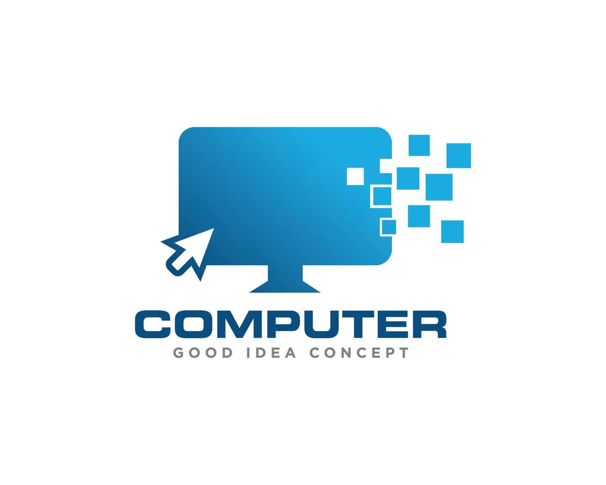 computer technologie logo icoon ontwerp vector