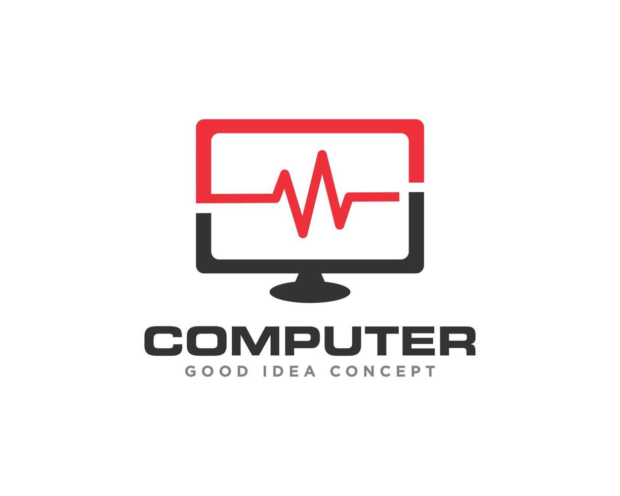 computer technologie logo icoon ontwerp vector