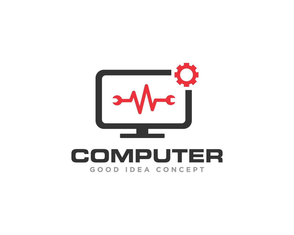 computer technologie logo icoon ontwerp vector