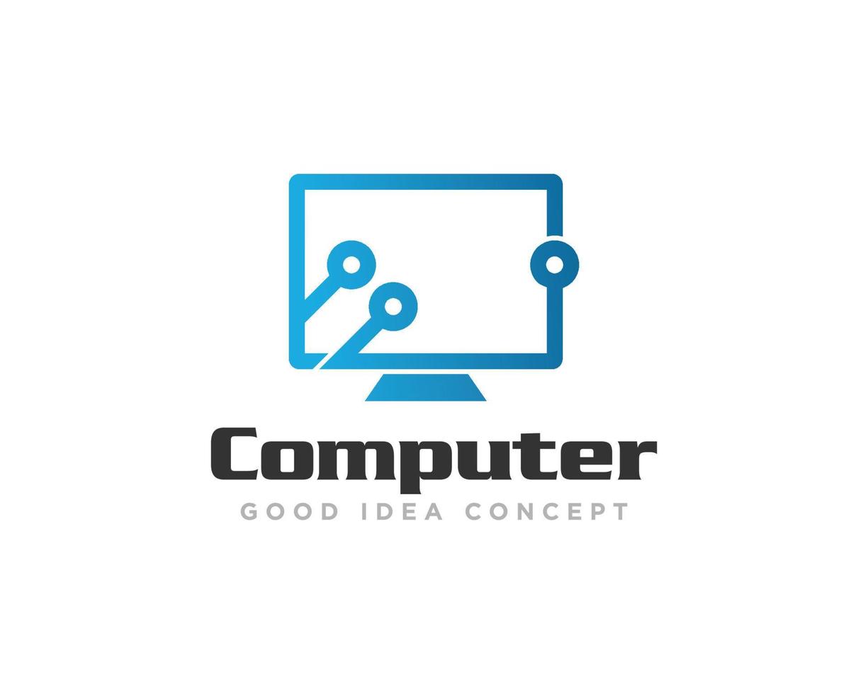 computer technologie logo icoon ontwerp vector