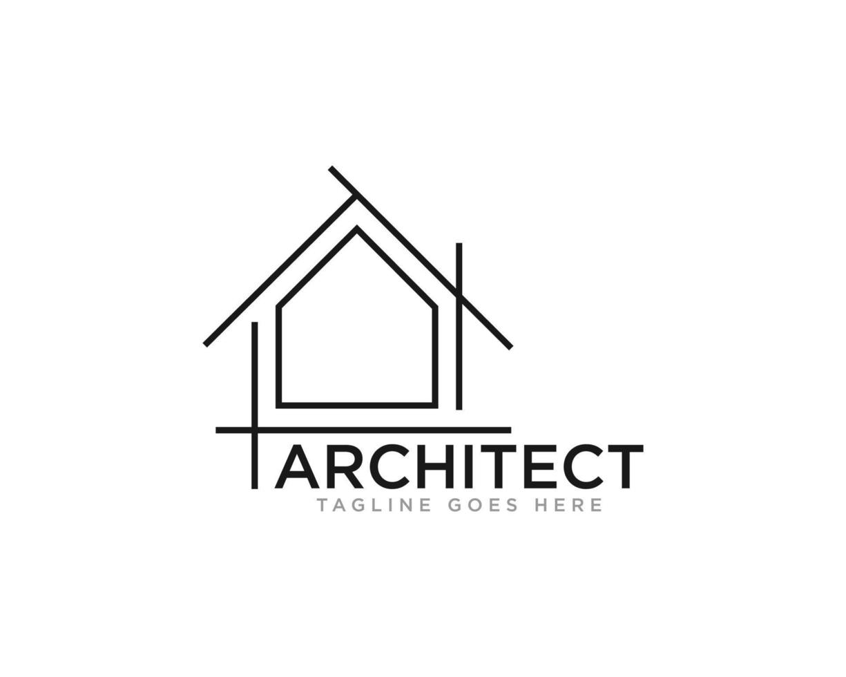 architect bouw logo ontwerp vector