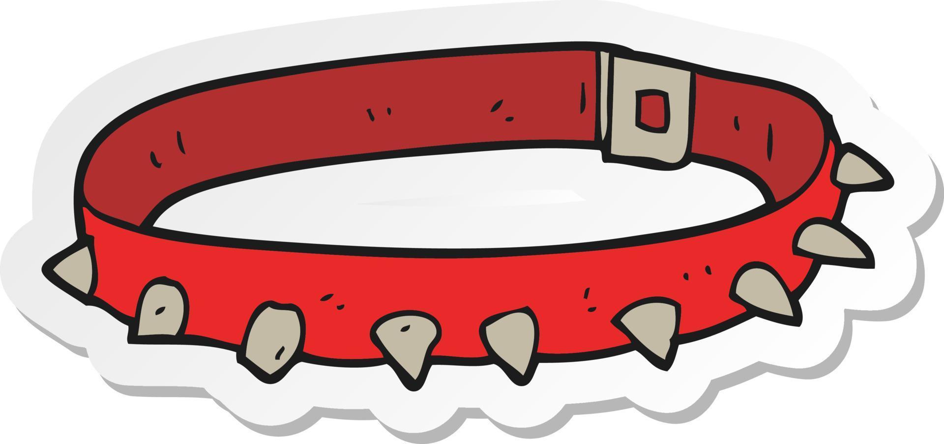 sticker van een tekenfilm hond halsband vector