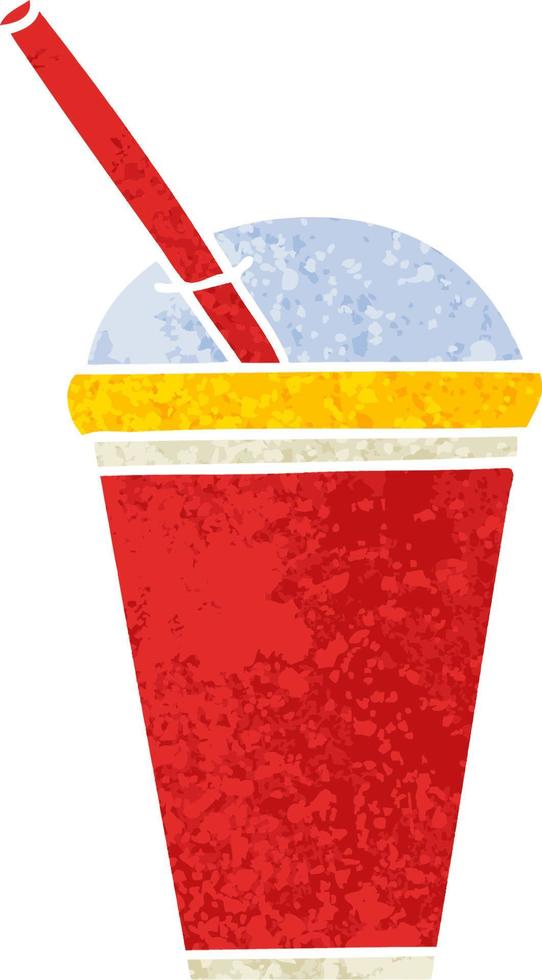 eigenzinnige retro illustratiestijl cartoon frisdrank vector