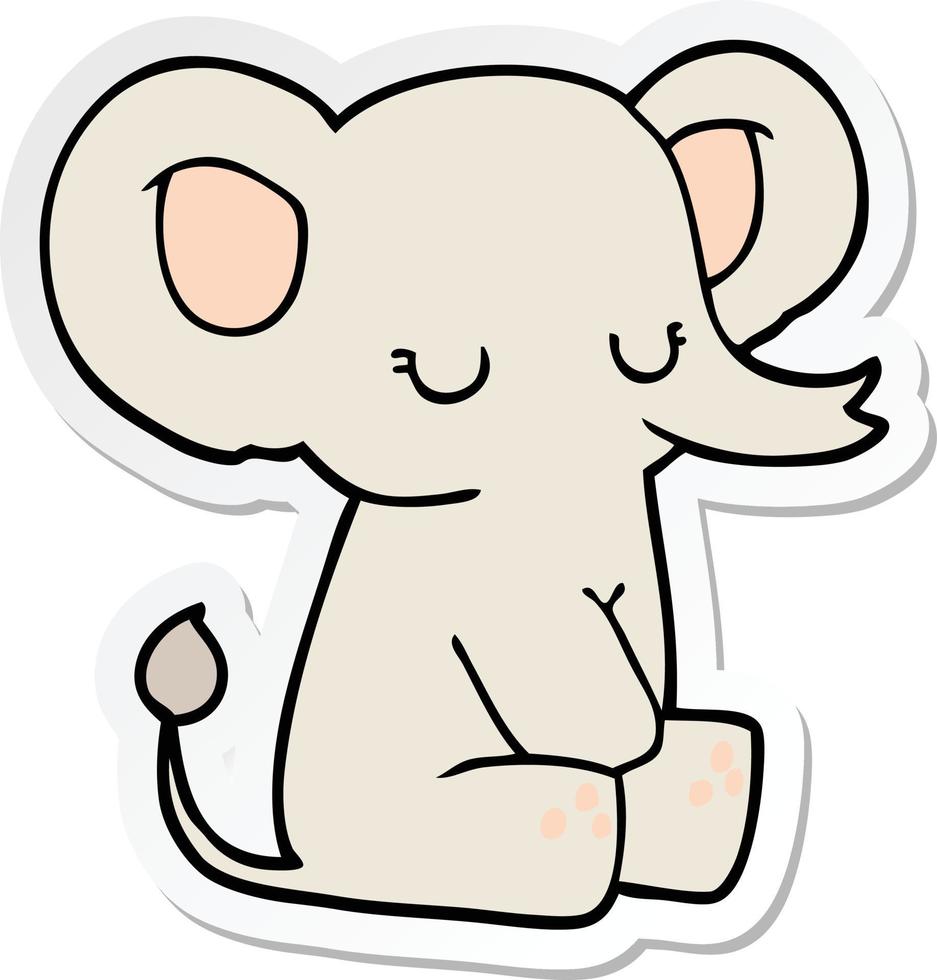 sticker van een cartoonolifant vector